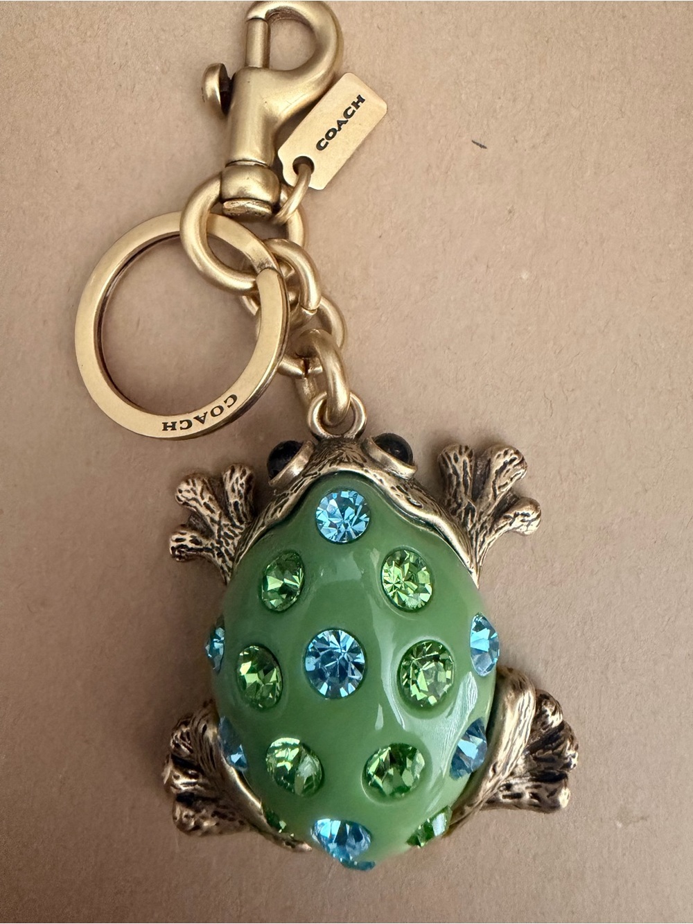 COACH Frog Crystal Charm